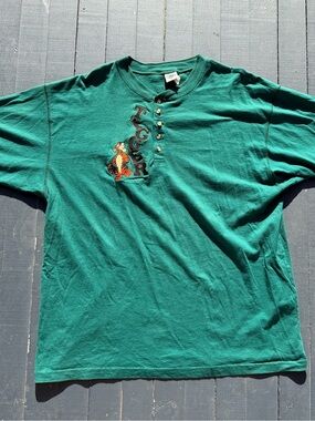 Disney Green Henley Tigger Graphic Short-Sleeve Shirt